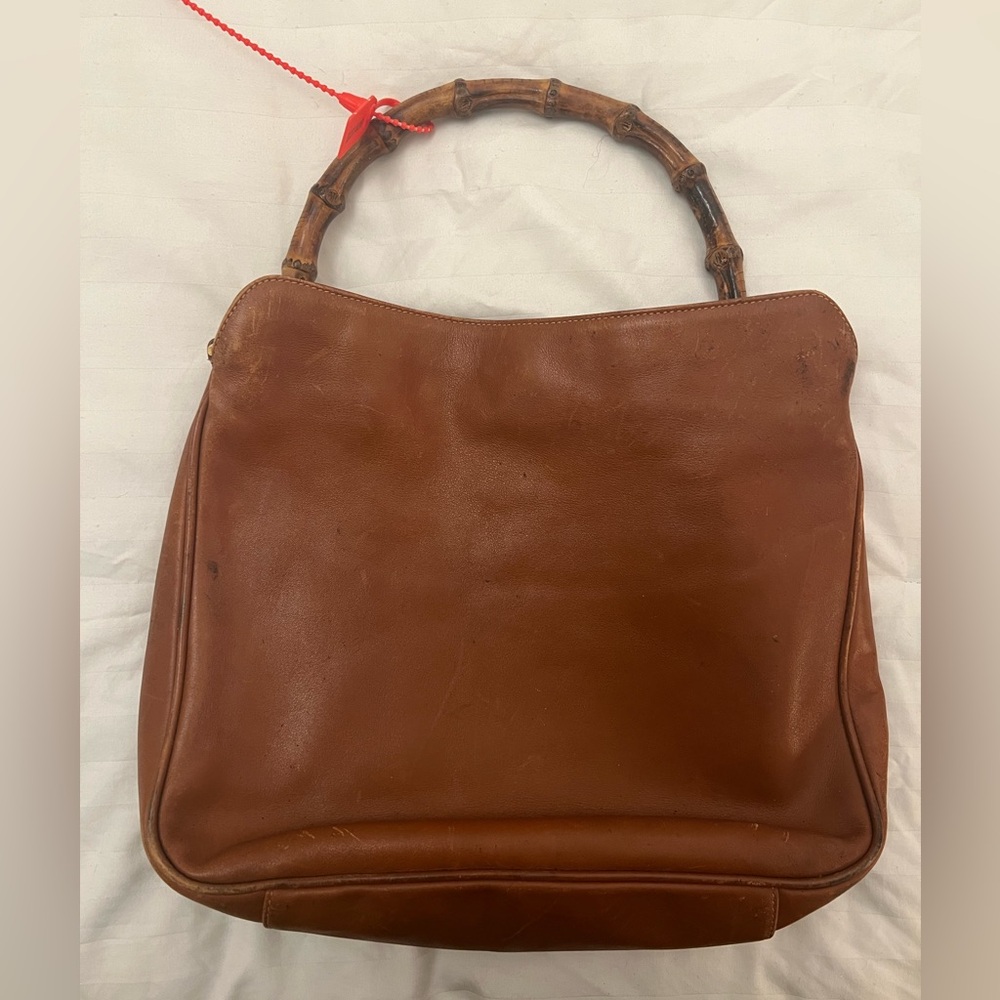 Gucci Diana Large Hobo Shoulder Bag Brown Leather Bamboo Handle Vintage